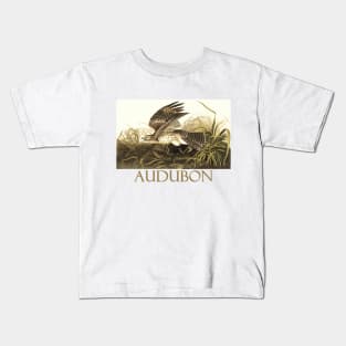 Winter Hawk by John James Audubon Kids T-Shirt